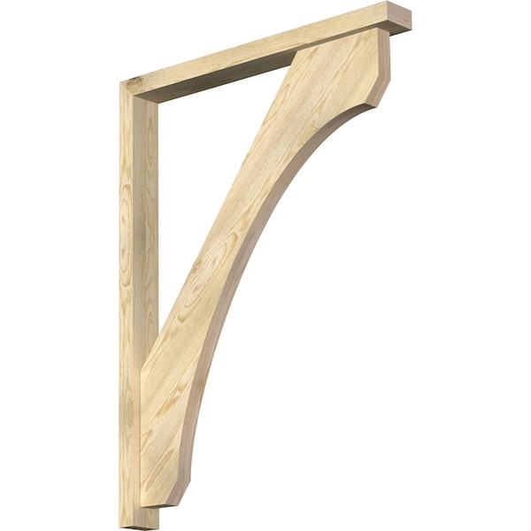 Ekena Millwork Legacy Block Rough Sawn Bracket w/ Offset Brace, Douglas Fir, 4"W x 36"D x 48"H BKT0402X36X48LEC05RDF - main